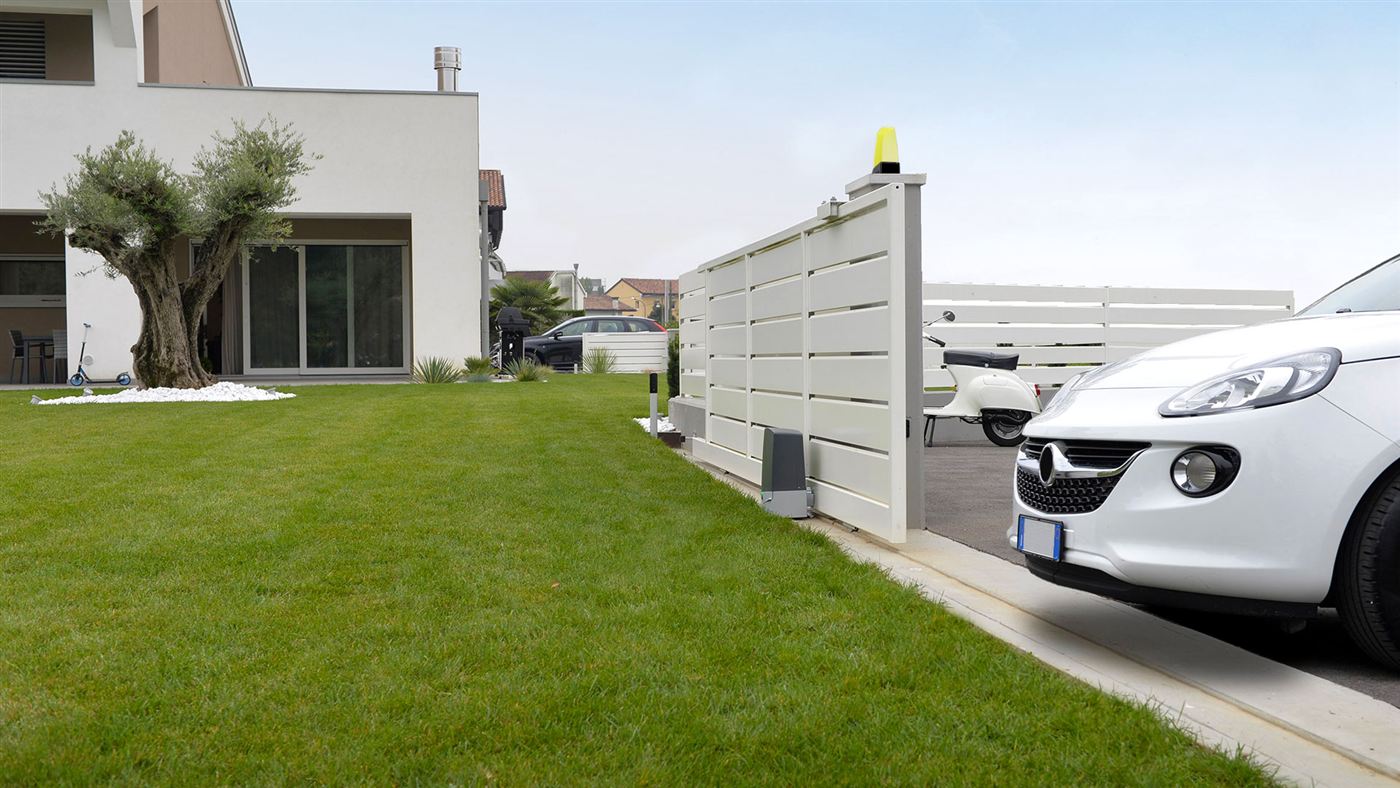 CAME BXV sliding gate motor fitted at a residential driveway